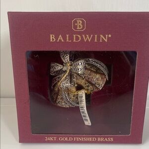 Vintage Baldwin Shimmering Bells Ornament. 24k gold finished brass